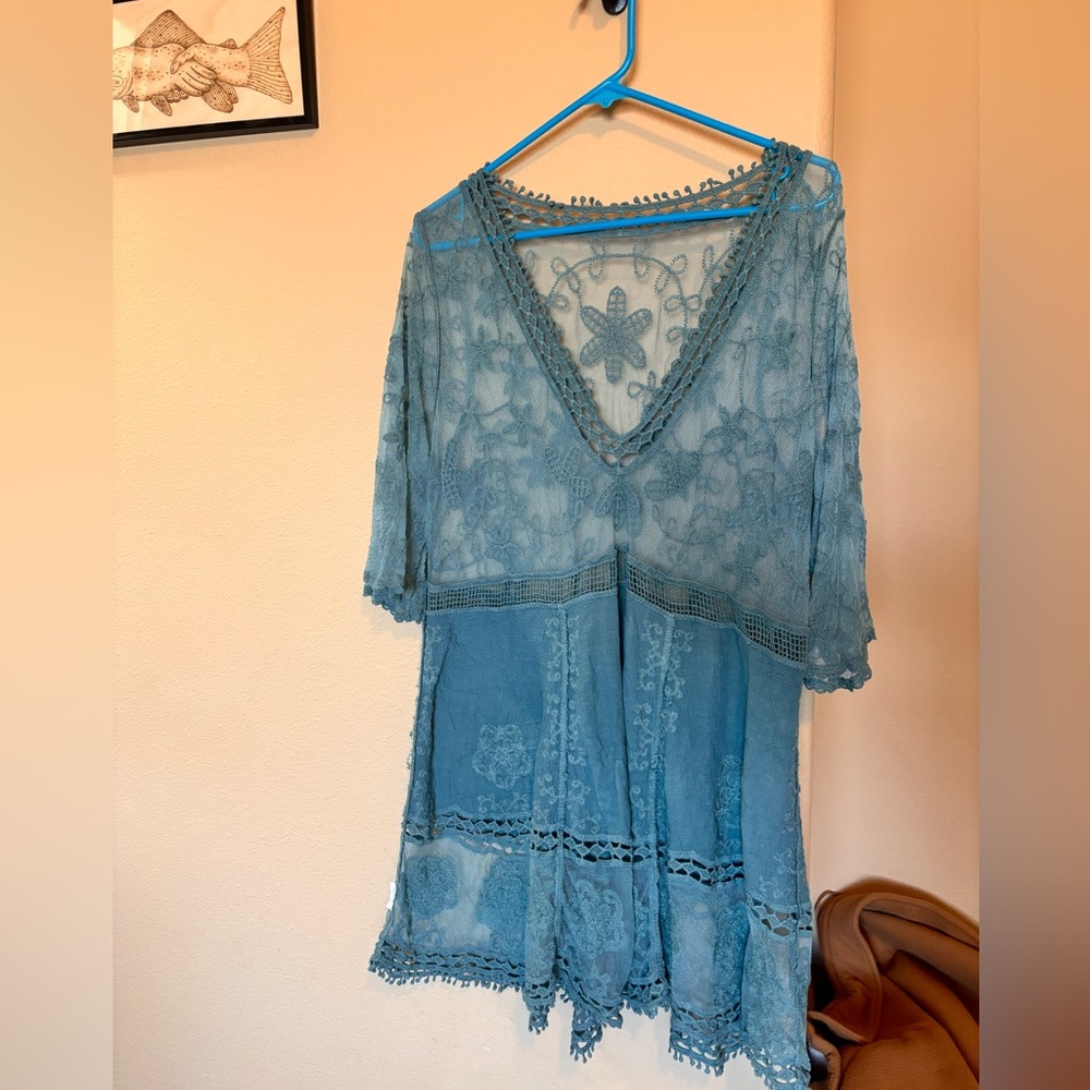 Country Concert lacy top/ coverup